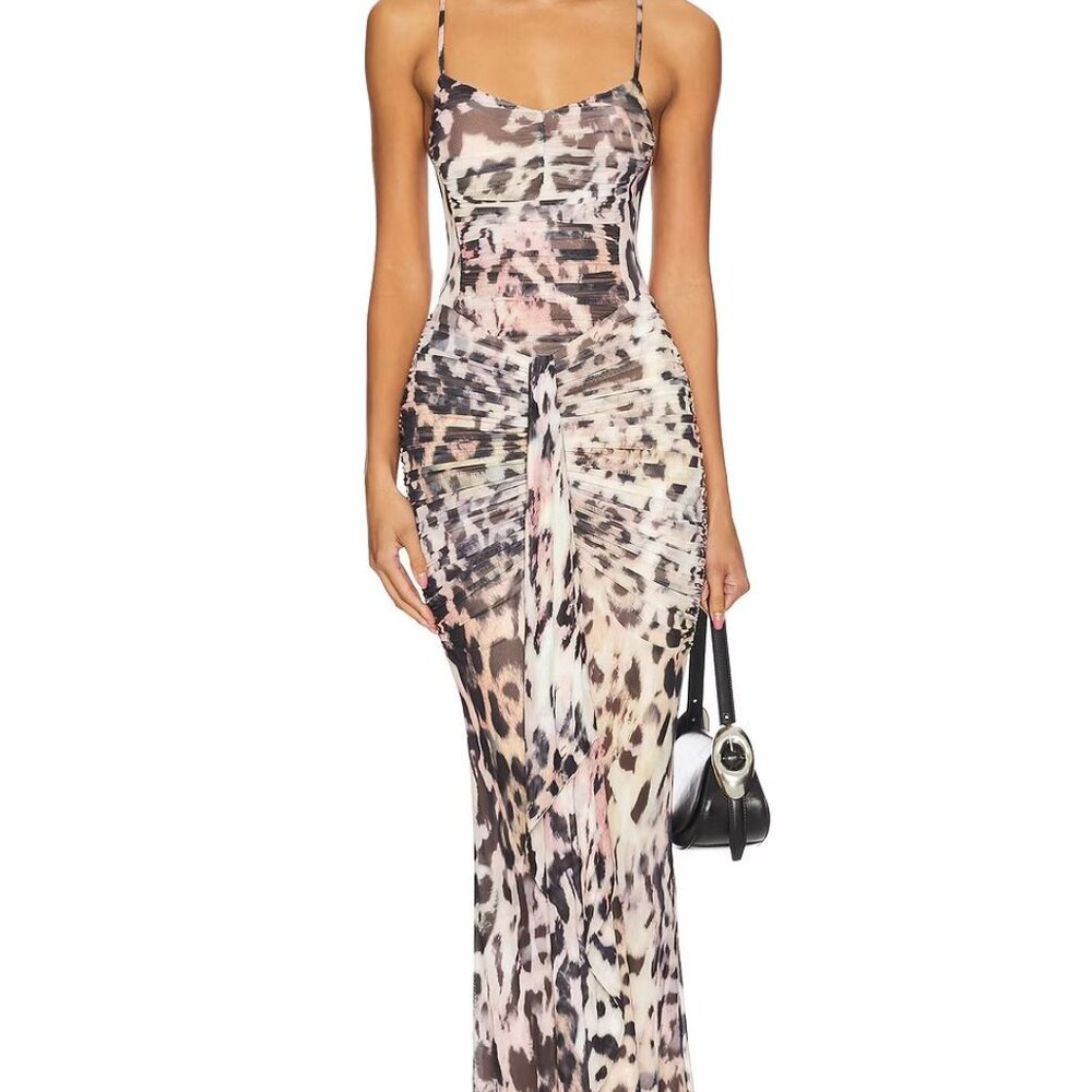 AFRM "Azula" Leopard Print Maxi Dress - Size Small
